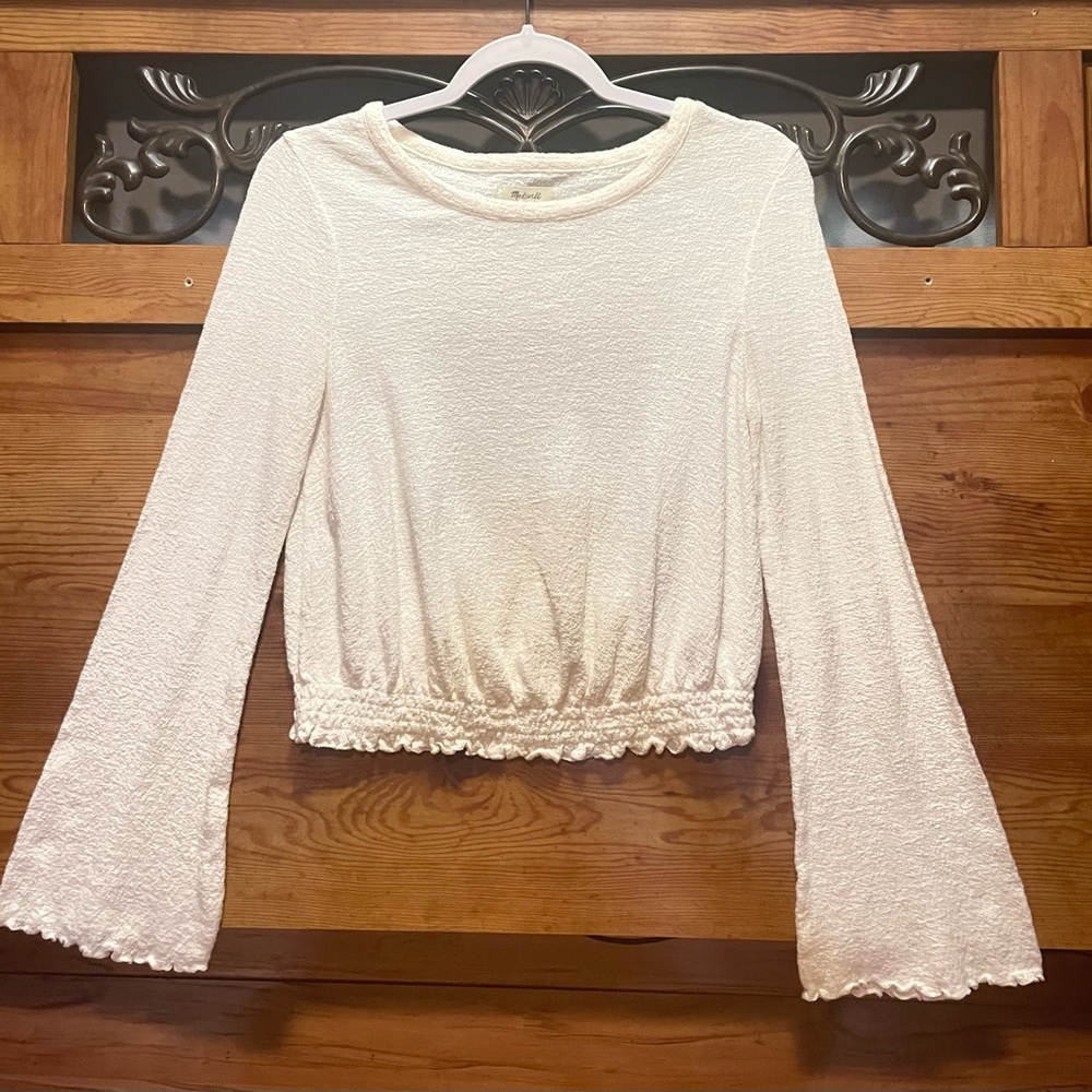 Elegant Cream Top with Flared Sleeves